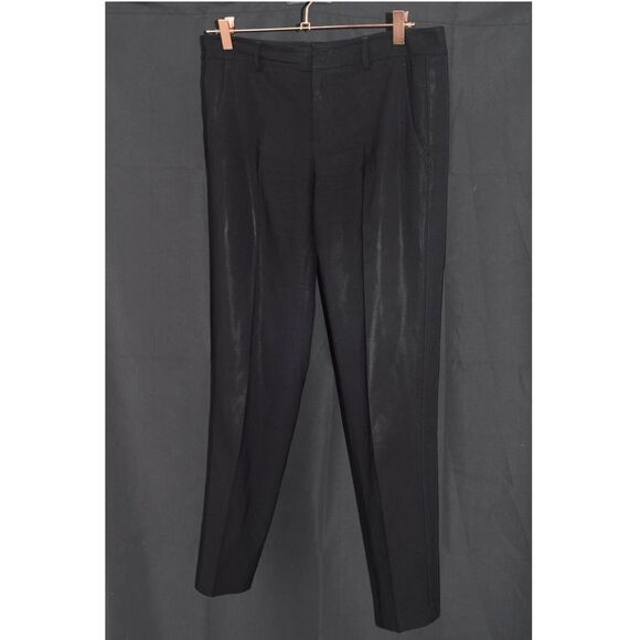 Vince Black Wool Trousers Flat Front Pants - 6 - Picture 1 of 3